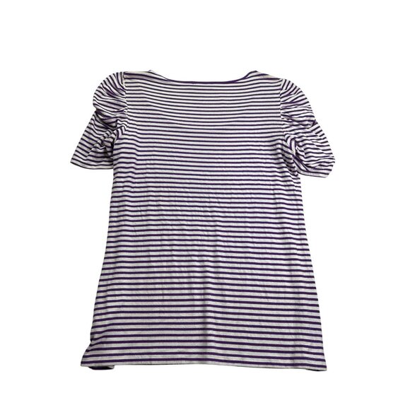 Apt 9 Womens Top Size L Striped Purple White Scoop Neck - Picture 2 of 4